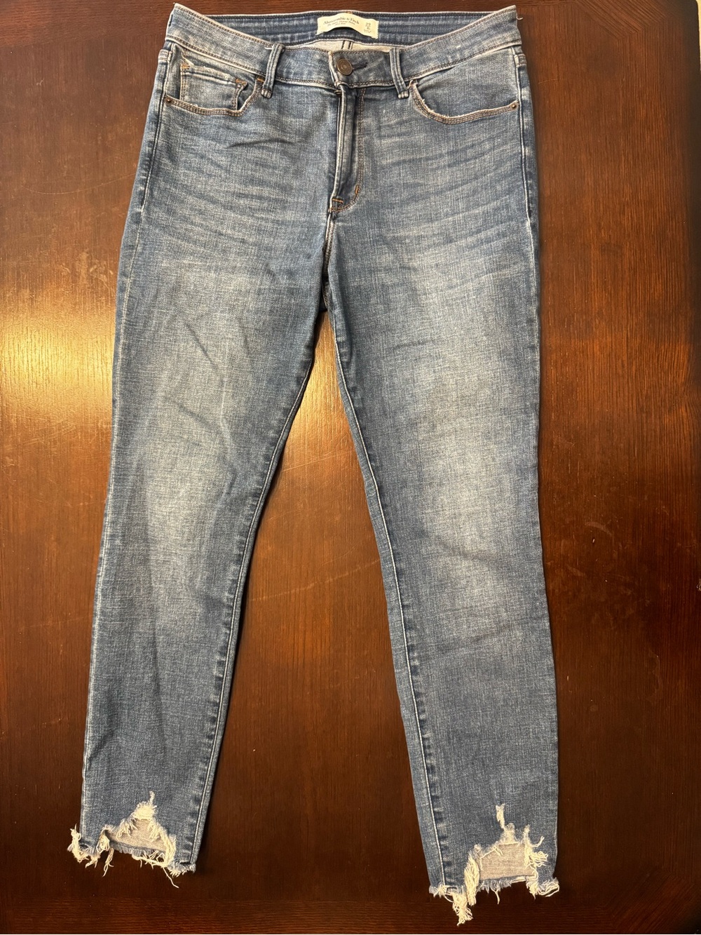 Abercrombie & Fitch Light Blue Distressed Skinny Jeans